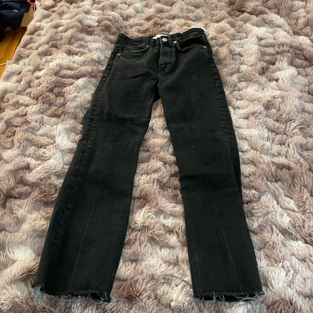 Zara Black Straight-Leg Jeans